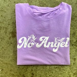 “No Angel“ Graphic Short Sleeve T-shirt